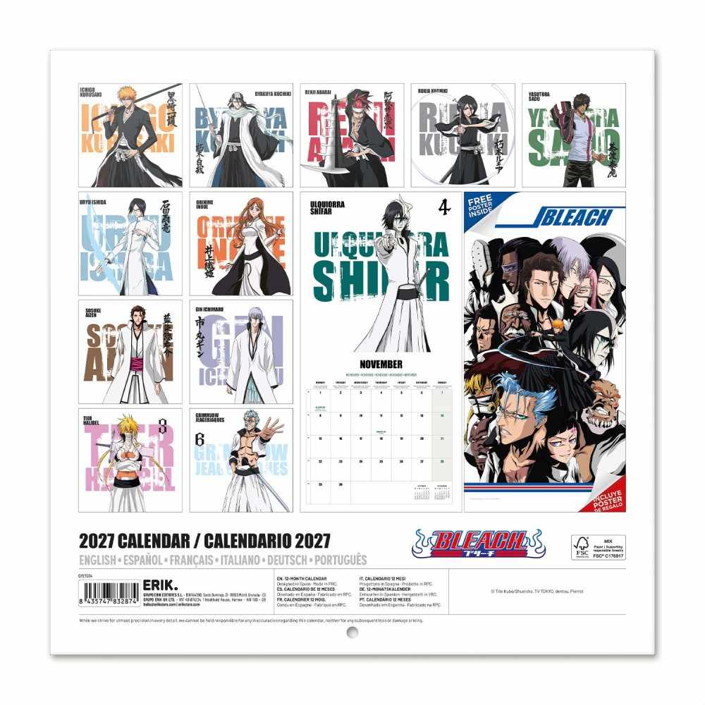 Grupo Erik Bleach - 2027 30X30 Calendar - Multicolours